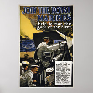 Póster Cartel de reclutamiento de la Marina Real de la Pr