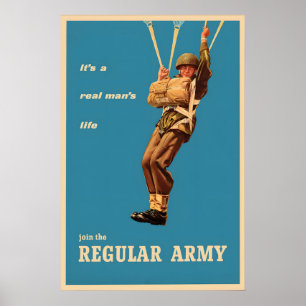 Póster Cartel de reclutamiento de la Segunda Guerra Mundi