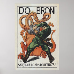 Póster Cartel de reclutamiento Guerra Polaco-Soviética ¡A