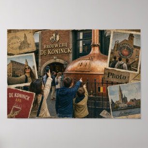 Póster Cartel de recuerdo de viaje a la cervecería de Amb