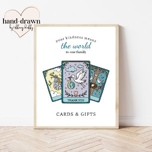 Póster Cartel de regalo para baby shower de tarot para en