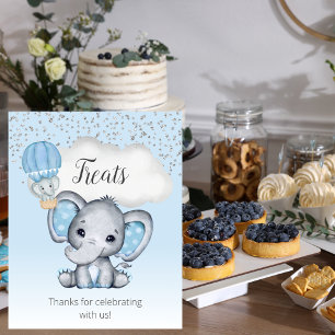 Póster Cartel de regalos para baby shower Elefante Globo 