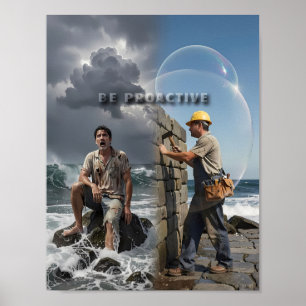 Póster Cartel de Resiliencia Construida Antes de las Olas