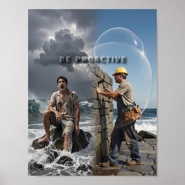 Póster Cartel de Resiliencia Construida Antes de las Olas (Frente)