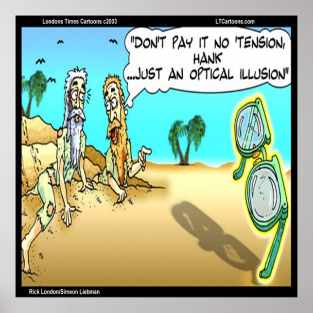 Póster Cartel de Rick London Funny Optical Illusion Optom (Frente)