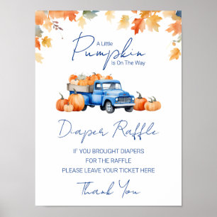 Póster Cartel de rifa de pañales Little Pumpkin Baby Show