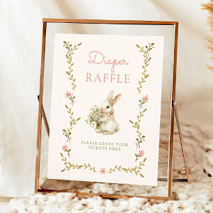 Póster Cartel de rifa de pañales para baby shower de cone
