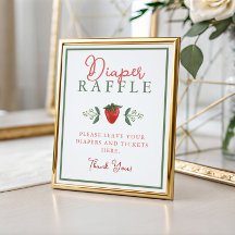 Cartel de rifa de pañales para baby shower de fres