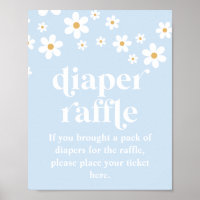 Cartel de rifa de pañales para baby shower de marg