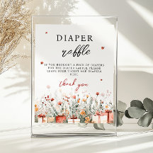 Cartel de rifa de pañales para baby shower Merry L