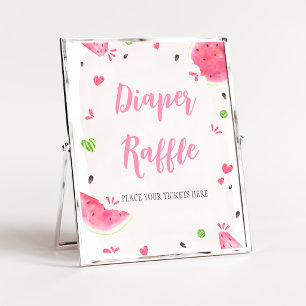 Póster Cartel de Rifas de Pañales para Baby Shower de Niñ