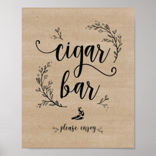 Póster Cartel de Rustic Vines Boda Cigar Bar