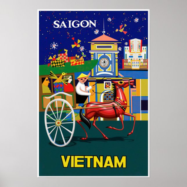 Póster Cartel de Saigón, Vietnam (Frente)