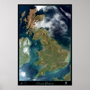 Póster cartel de satélite de Gran Bretaña