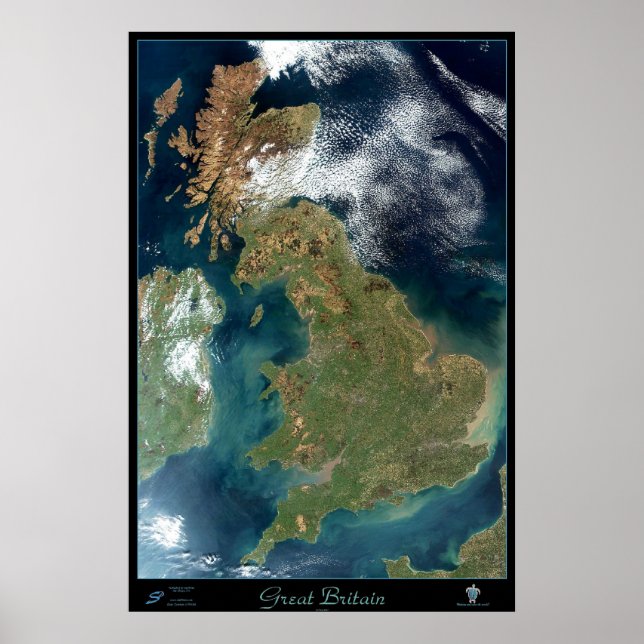 Póster cartel de satélite de Gran Bretaña (Frente)
