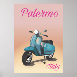 Póster Cartel de scooter de Palermo Italia
