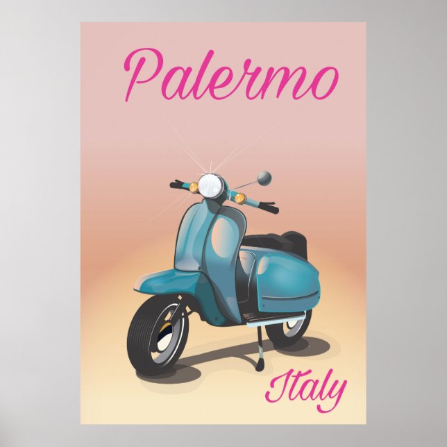 Póster Cartel de scooter de Palermo Italia (Frente)
