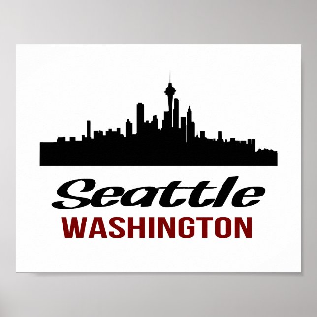 Póster Cartel de Seattle (tamaño de marco de imagen están (Frente)