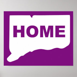 Póster Cartel de señaligen de Connecticut hogar lejos de