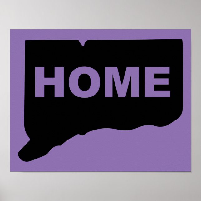 Póster Cartel de señaligen de Connecticut hogar lejos de  (Frente)