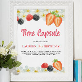 Póster Cartel de señaligen de cumpleaños del primer año d