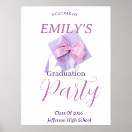 Póster Cartel de señaligen de fiesta de graduación de gor