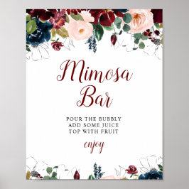 Póster cartel de señalización de bar de mimosa para ducha