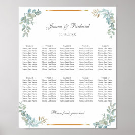 Póster Cartel de señalización de gráfico de asientos de 1