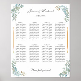 Póster Cartel de señalización de gráfico de asientos de 8