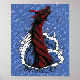Póster Cartel de Serpiente Monstruo del Mar Rojo