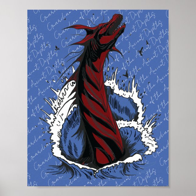 Póster Cartel de Serpiente Monstruo del Mar Rojo (Frente)
