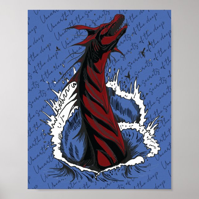 Póster Cartel de Serpiente Monstruo del Mar Rojo (Frente)