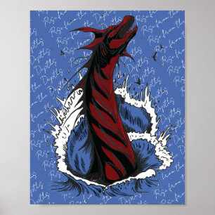 Póster Cartel de Serpiente Monstruo del Mar Rojo