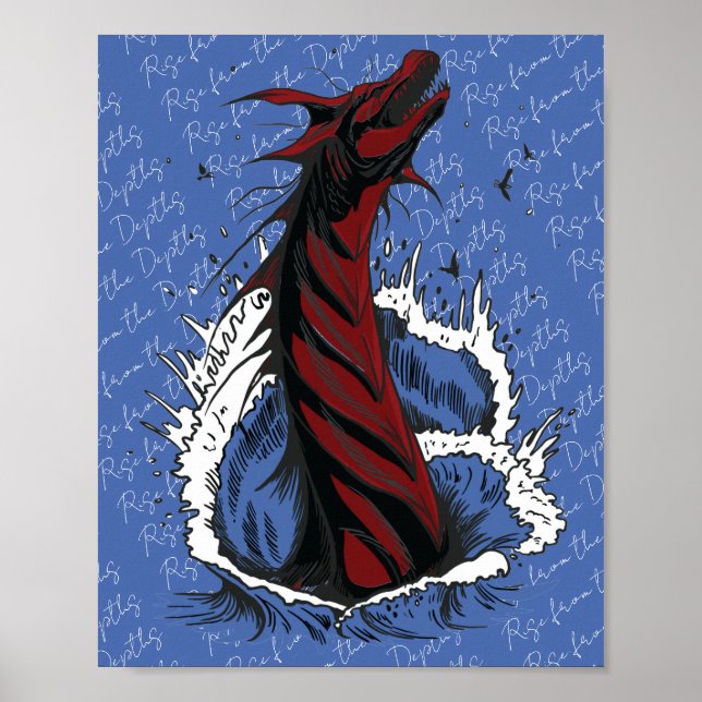 Póster Cartel de Serpiente Monstruo del Mar Rojo (Frente)