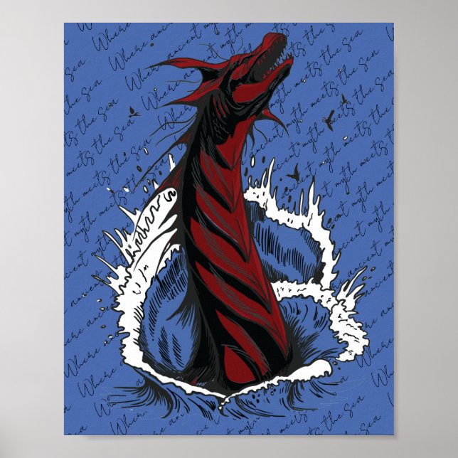 Póster Cartel de Serpiente Monstruo del Mar Rojo (Frente)