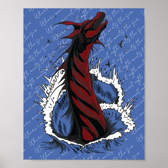 Póster Cartel de Serpiente Monstruo del Mar Rojo (Frente)