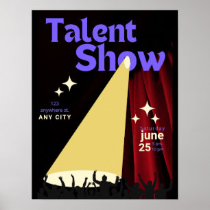 Póster Cartel de Show de Talentos, Cartel de Espectáculo,