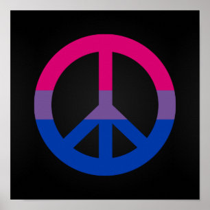 Póster Cartel de signo de paz de bisexualidad