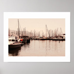 Póster Cartel de Simon's Town Harbor Ships Yachts Ciudad