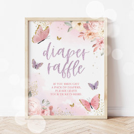 Póster Cartel de Sorteo de Pañales de Mariposa para Baby 