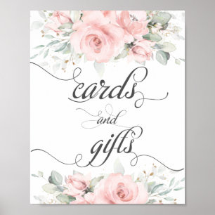 Póster Cartel de tarjetas y regalos de flores de vegetaci