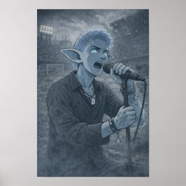 Póster Cartel de tensión / Cantante / Estadio de fútbol
