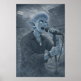 Póster Cartel de tensión / Cantante / Estadio de fútbol
