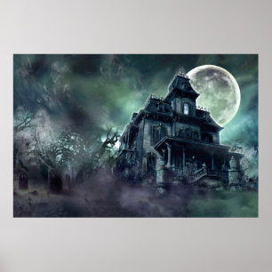 Póster Cartel de Terror de Casa Embrujada – Mansión Fanta