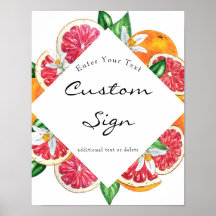 Cartel de texto personalizado de cítricos