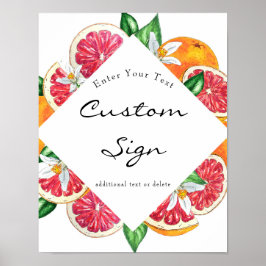 Póster  Cartel de texto personalizado de cítricos