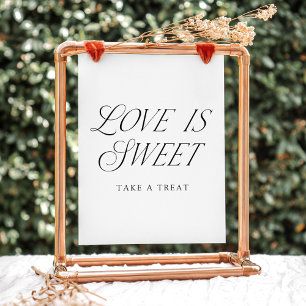 Póster Cartel de tipografía elegante moderna 'El amor es 