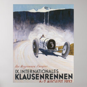 Póster Cartel de transporte de coche de carreras vintage