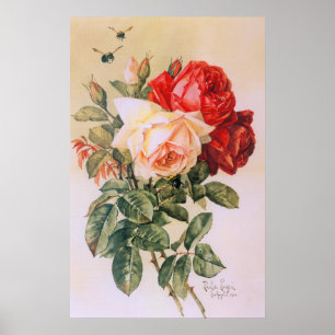 Póster Cartel de tres Rosas