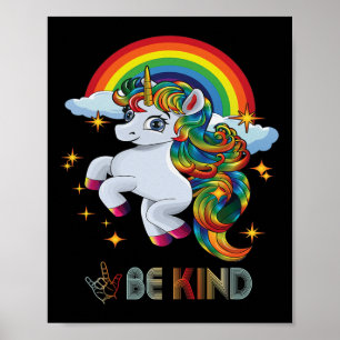 Póster Cartel de Unicornio de Conciencia del Autismo Sé A